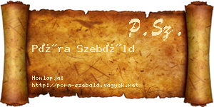 Póra Szebáld névjegykártya